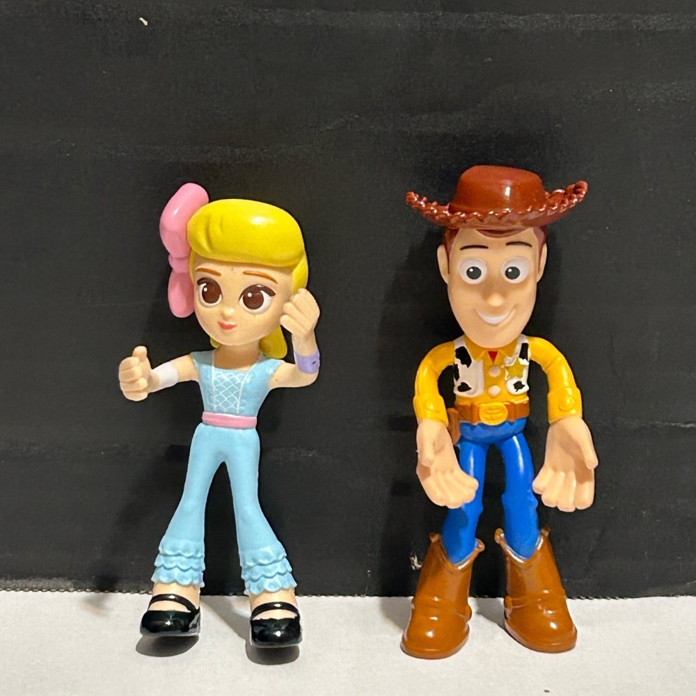 Disney Toy Story Woody & Bo Peep 4” Action Figure Collectible Cake Topper-Flextr